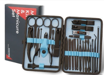 25-Piece Professional Nail Clipper & Grooming Set – Stainless Steel Manicure Pedicure Kit with Case | Infinity Bazaar