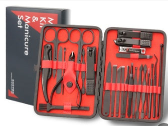 25-Piece Professional Nail Clipper & Grooming Set – Stainless Steel Manicure Pedicure Kit with Case | Infinity Bazaar