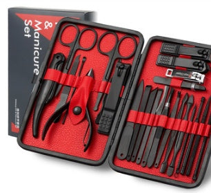 25-Piece Professional Nail Clipper & Grooming Set – Stainless Steel Manicure Pedicure Kit with Case | Infinity Bazaar