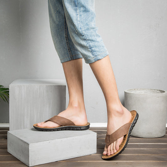 Non-slip Sandals Trend Korean Leather Massage Sandals