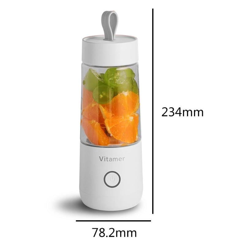 350ml Portable USB Rechargeable Blender – Stainless Steel Blades, 2000mAh Battery, for Travel, Sports, and Kitchen Use | Infinity Bazaar
