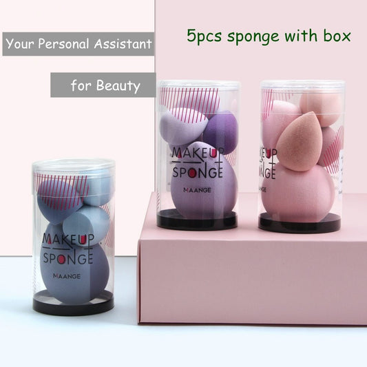 5-Pack Mini Beauty Egg Makeup Sponges – Ultra-Soft Velor Puffs for Foundation, Concealer, & Blending | Wet & Dry Use | Infinity Bazaar