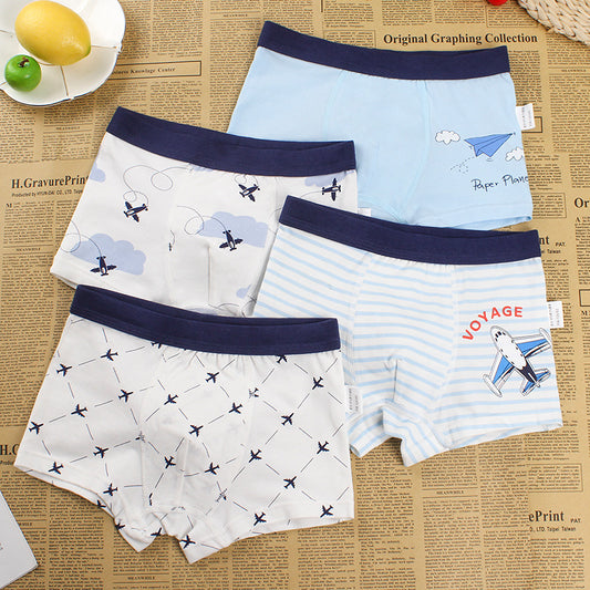 Boys Cartoon Cotton Boxer Shorts Suit