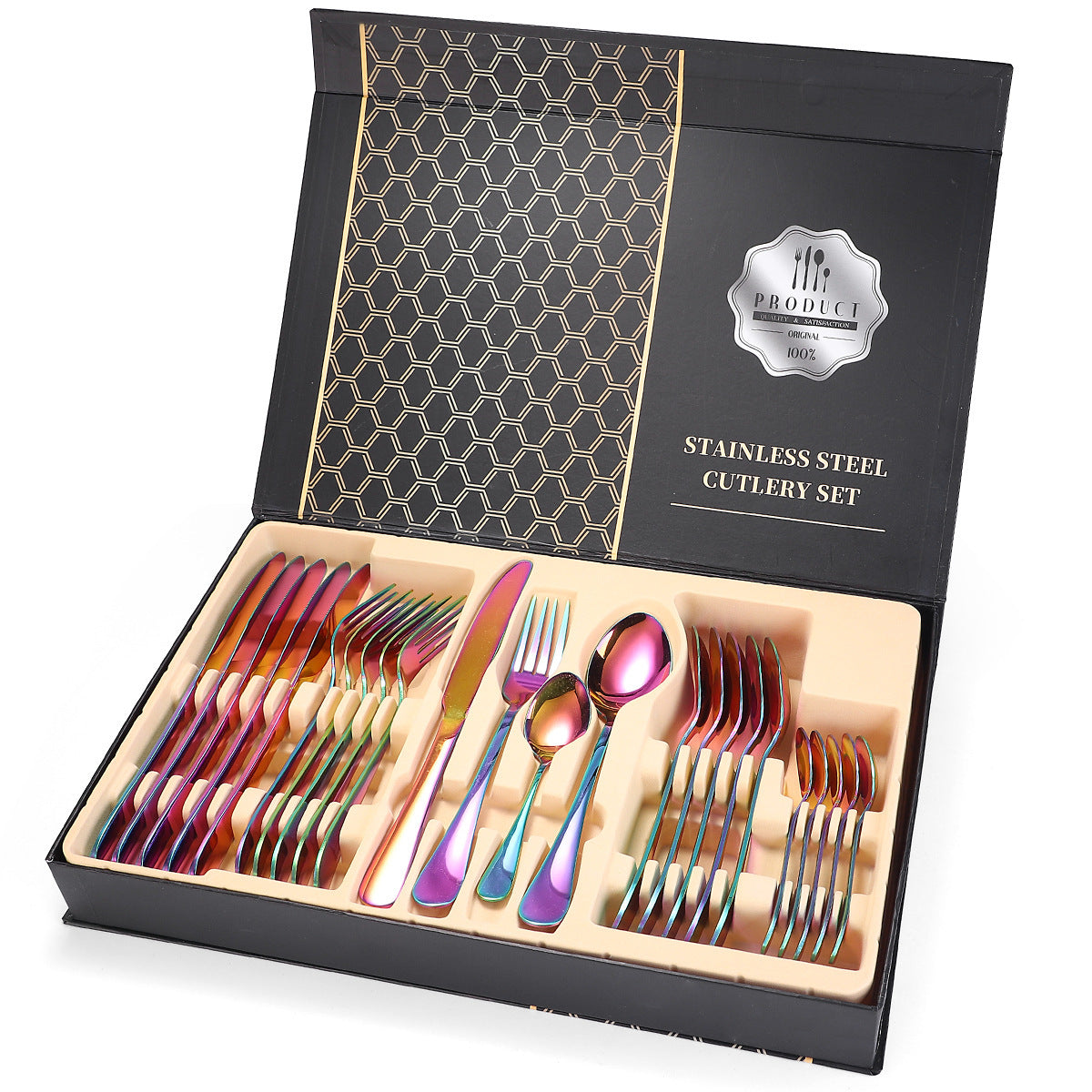 24-Piece Stainless Steel Cutlery Set – 18/10 Dishwasher-Safe Flatware for 6 People | Infinity Bazaar