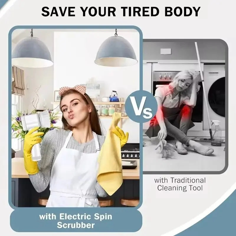 Electric Spin Scrubber – Power Bathroom Cleaning Brush with 5 Replaceable Brush Heads