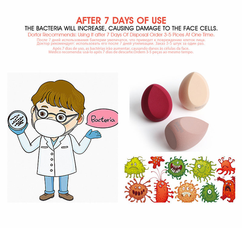 5-Pack Mini Beauty Egg Makeup Sponges – Ultra-Soft Velor Puffs for Foundation, Concealer, & Blending | Wet & Dry Use | Infinity Bazaar