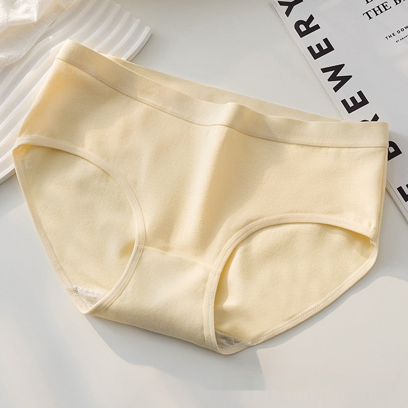 Women's Cotton Underwear Cotton Mid Waist Traceless Briefs Cotton