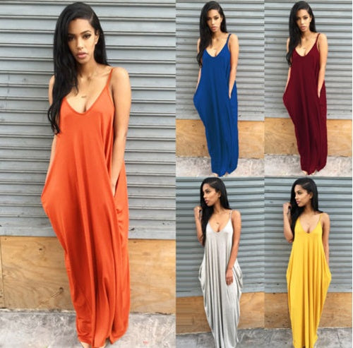 Women’s Plus Size Long Summer Pleated V-Neck Dress | Infinity Bazaar