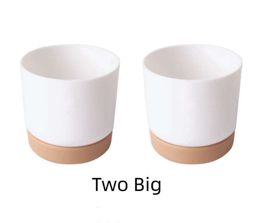 Self-absorbent Resin Succulents Melamine Plastic White Flower Pot Tool Stone