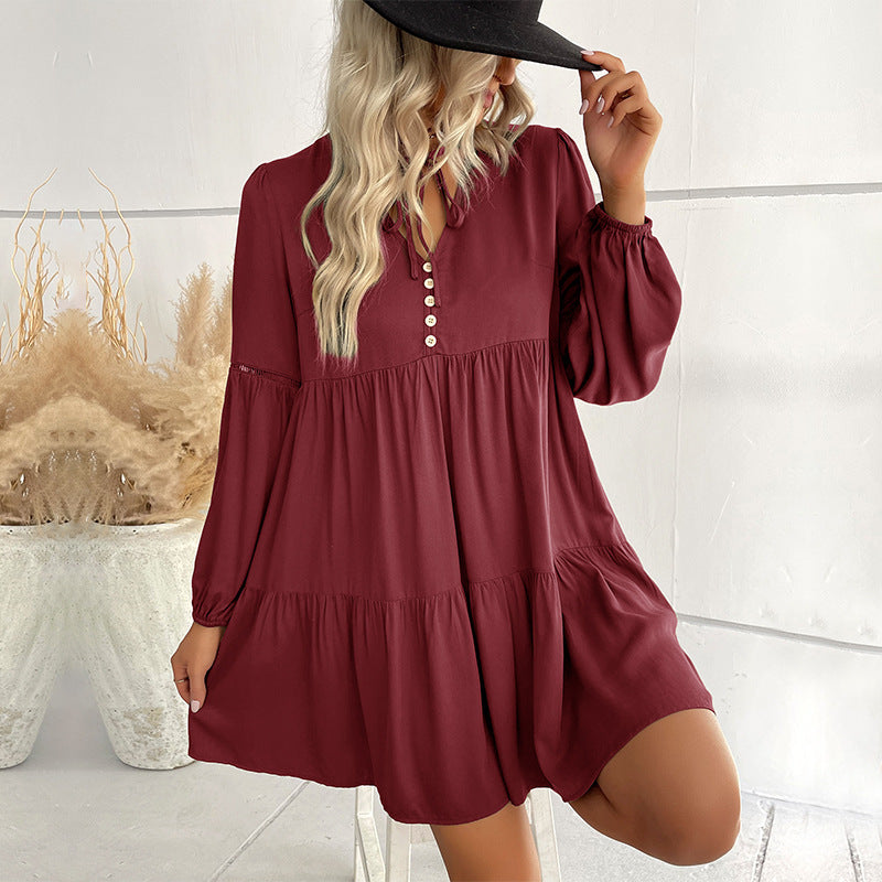 Long Sleeve Loose Mini Dress