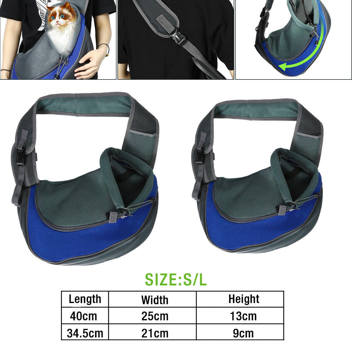POPMARKET Dog Carrier Shoulder Bag – Breathable Mesh Sling with Safety Hook & Adjustable Strap, for Small Pets up to 22lbs | Infinity Bazaar
