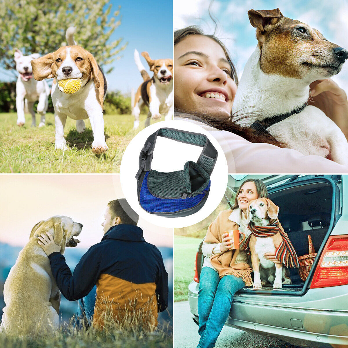 POPMARKET Dog Carrier Shoulder Bag – Breathable Mesh Sling with Safety Hook & Adjustable Strap, for Small Pets up to 22lbs | Infinity Bazaar