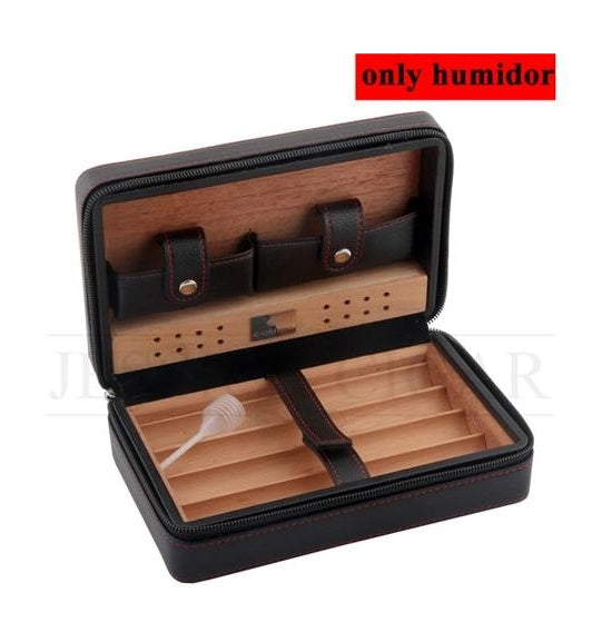 Travel Humidor – Portable Leather Cigar Humidifier Gift Box