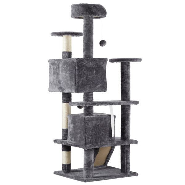 53-Inch Multi-Level Cat Climbing Frame – Cat Tree Tower with Scratching Posts, Perches & Hideouts | Infinity Bazaar