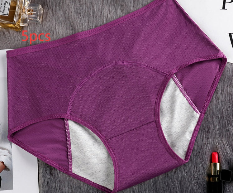 5-Pack Women’s Leak-Proof Menstrual Underwear – Seamless, Mid-Rise Period Panties with High Absorbency | Infinity Bazaar
