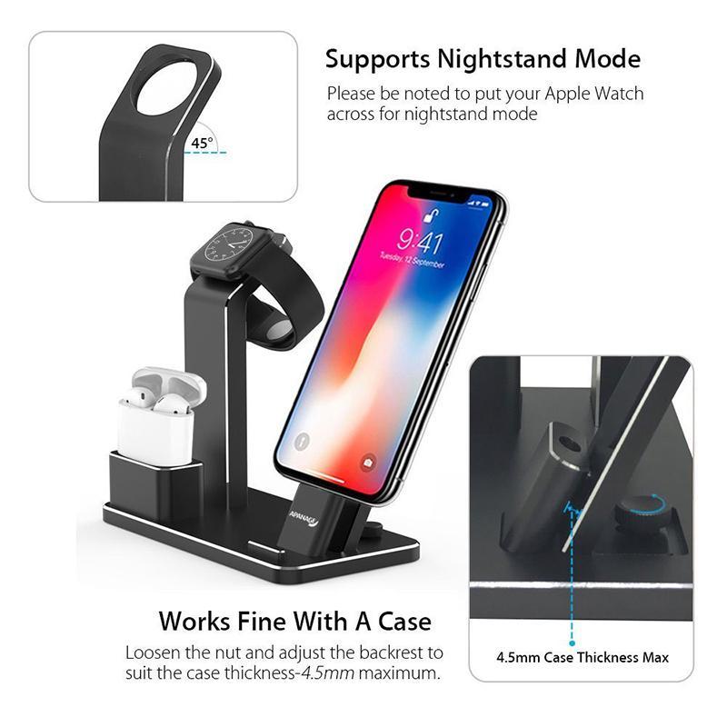 4-in-1 Wireless Charging Dock for AirPods, iPhone, Apple Watch & USB Devices – Fast Charge Station with Dock Holder | Infinity Bazaar