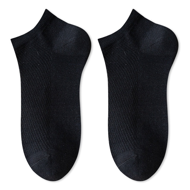 Pure Cotton Breathable Mesh Short Socks Men's Deodorant And Sweat-absorbing Summer Antibacterial