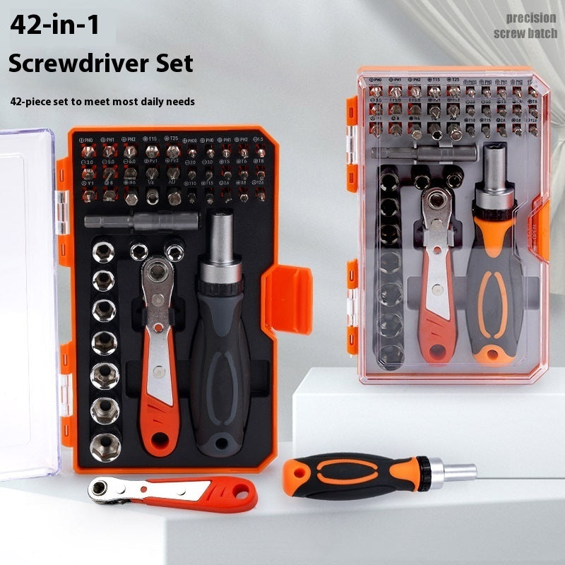 42-in-1 Ratchet Screwdriver Set – Multi-Purpose Chrome Vanadium Steel Tool Kit for Car, Home & Mechanical Repair | Infinity Bazaar