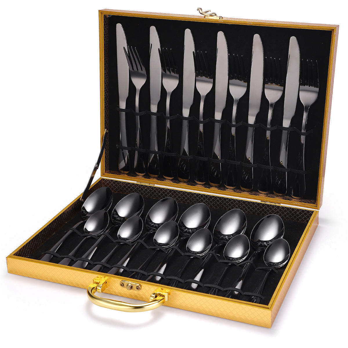 24-Piece Stainless Steel Cutlery Set – 18/10 Dishwasher-Safe Flatware for 6 People | Infinity Bazaar