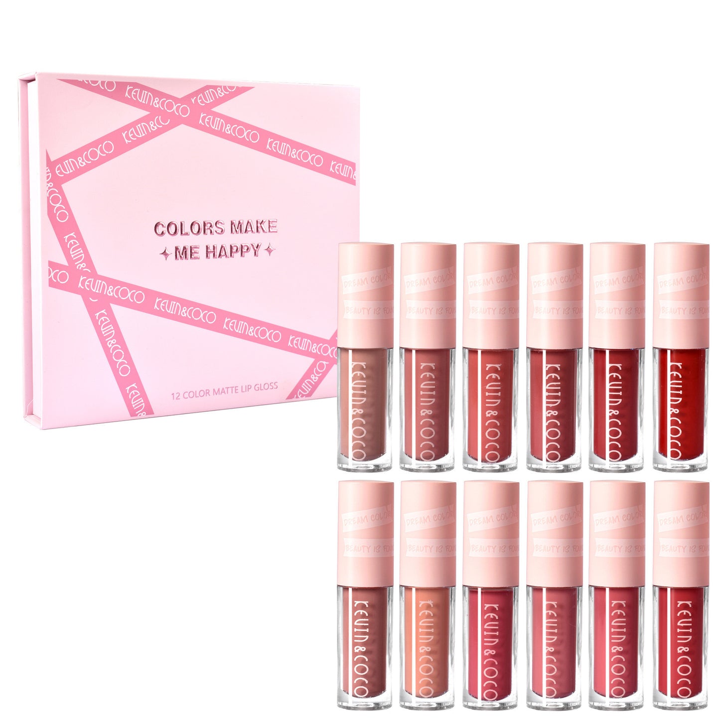 12-Color Non-Stick Cup Lip Gloss Set – Multivitamin-Enriched, Long-Lasting Shine | Infinity Bazaar