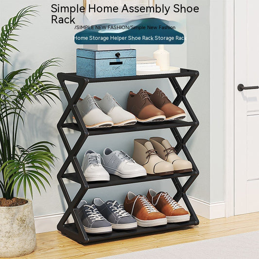 X-type Shoe Rack Simple Assembly Steel Tube Student Dormitory Multi-functional Storage Rack