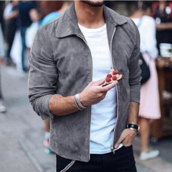 Men Slim Turn down Collar Casual Coat Outwear