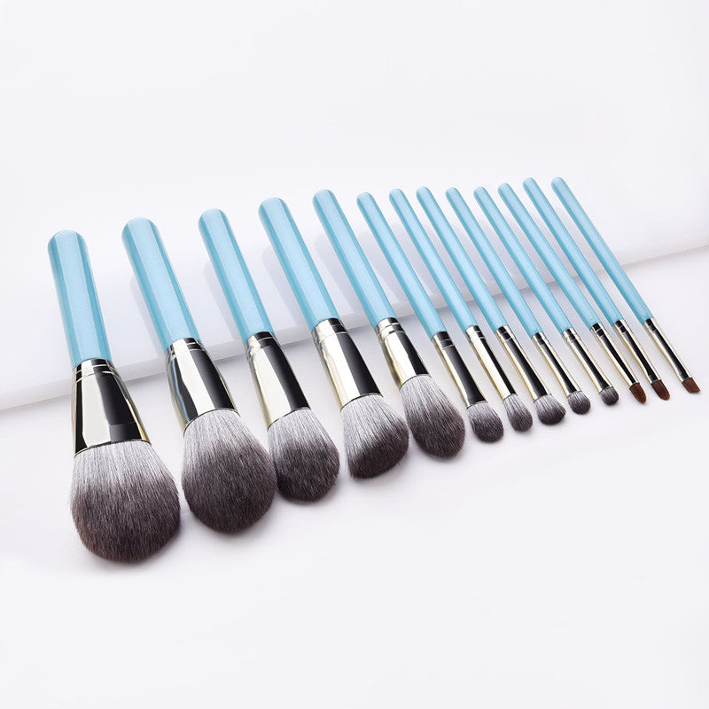 13-Piece Professional Makeup Brush Set – Wooden Handle & Synthetic Hair Kit for Makeup Artists | Infinity Bazaar