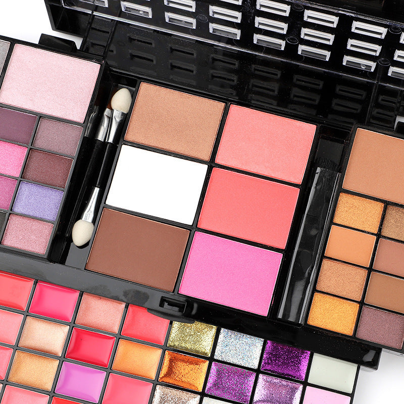 74-Color All-in-One Makeup Palette – Eyeshadow, Lip Gloss, Blush, Highlighter & Contour Kit with Mirror | Infinity Bazaar