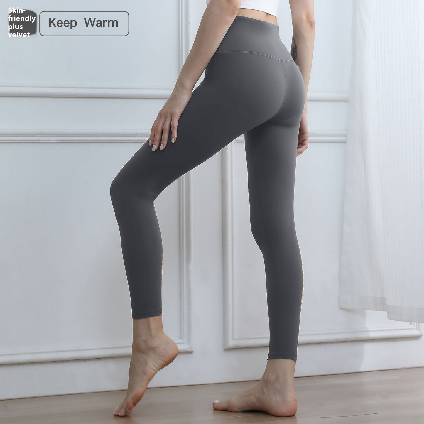 7A Thickened Fleece-Lined Traceless Yoga Pants for Women – High-Waisted Seamless Leggings for Winter Fitness & Outdoor Wear | Infinity Bazaar