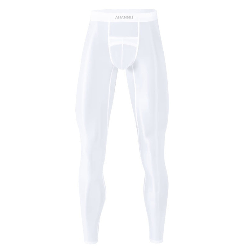 Full Face Gauze Men's Warm Ultra-thin Bottom Nine Inch Pants