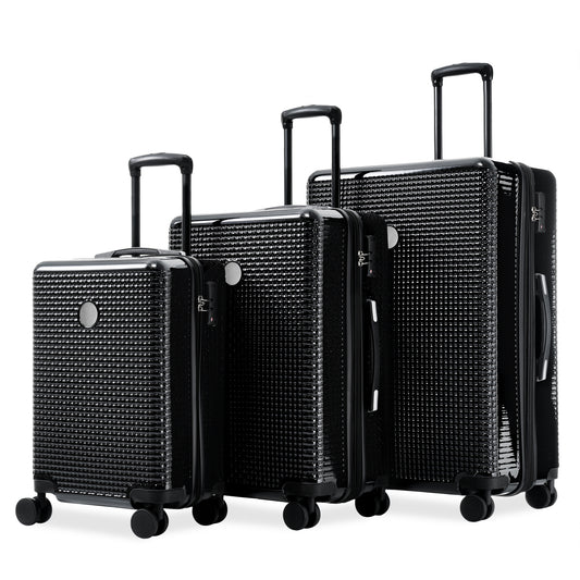3-Piece Hard Shell Luggage Set – Lightweight Expandable ABS+PC Suitcases with TSA Lock, Carry-On & Checked Luggage (20”/24”/28”) | Infinity Bazaar