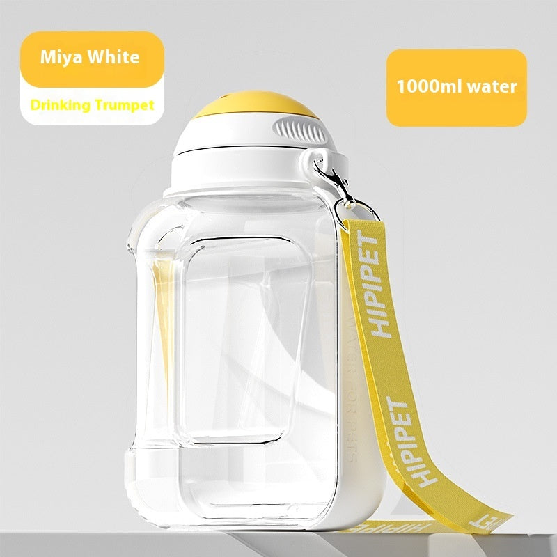 2-in-1 Dog Water & Food Bottle – Portable Leakproof Pet Dispenser with Valve Control, 1000ml/1500ml Capacity | Infinity Bazaar