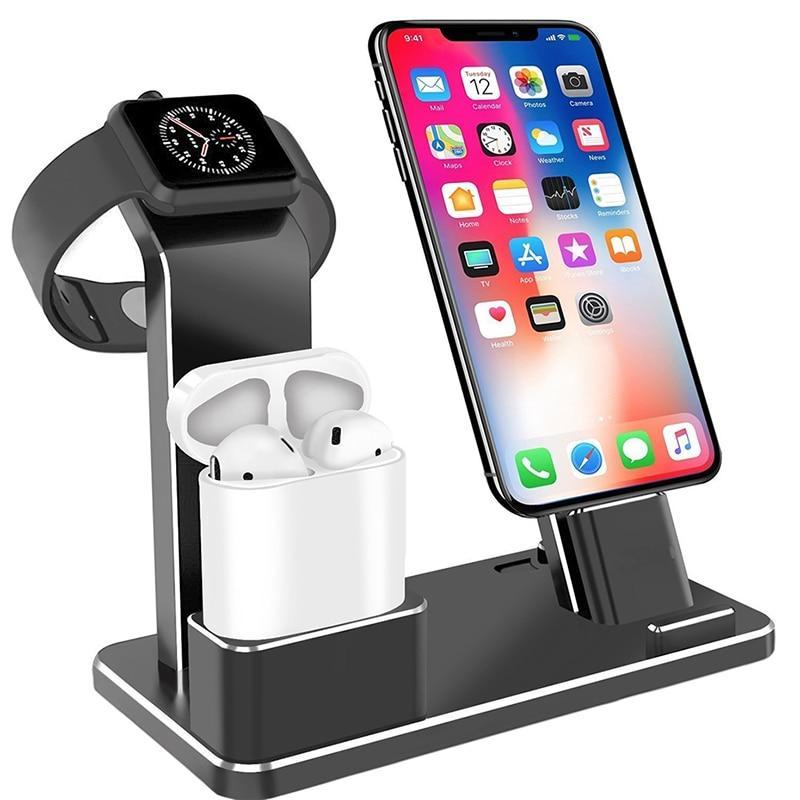 4-in-1 Wireless Charging Dock for AirPods, iPhone, Apple Watch & USB Devices – Fast Charge Station with Dock Holder | Infinity Bazaar
