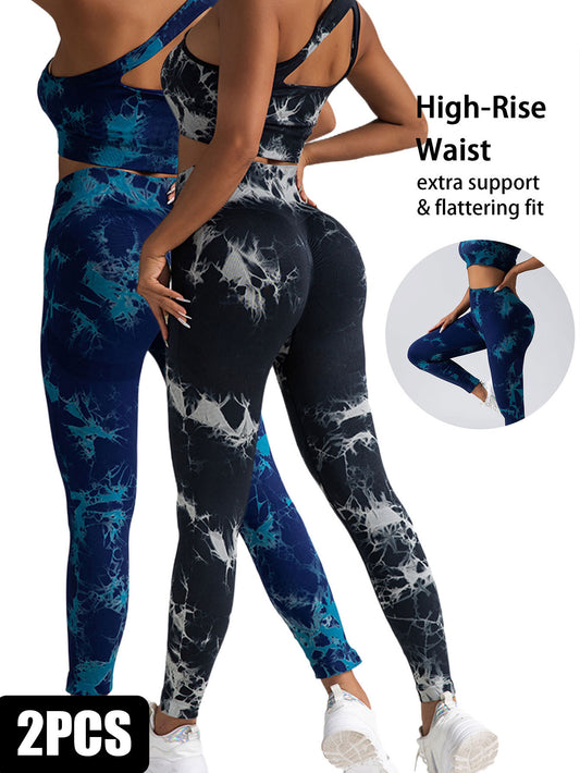 Seamless High-Waisted Tie-Dye Workout Leggings for Women – Squat-Proof, Moisture-Wicking Yoga Pants | Infinity Bazaar