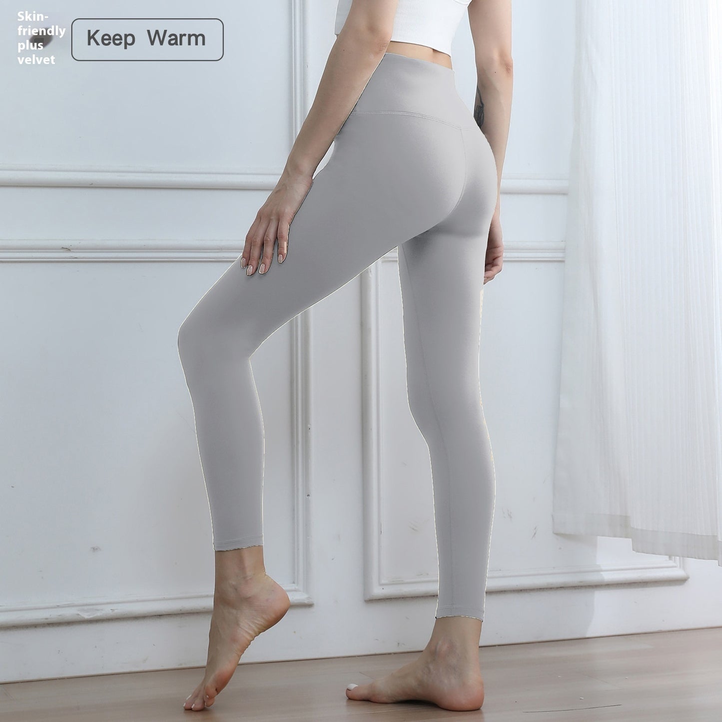 7A Thickened Fleece-Lined Traceless Yoga Pants for Women – High-Waisted Seamless Leggings for Winter Fitness & Outdoor Wear | Infinity Bazaar