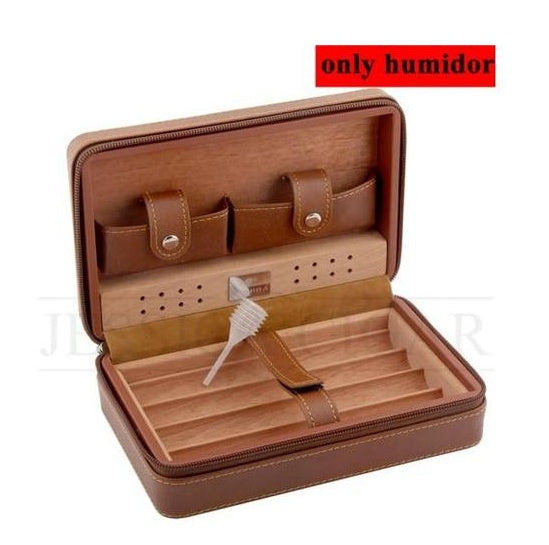 Travel Humidor – Portable Leather Cigar Humidifier Gift Box