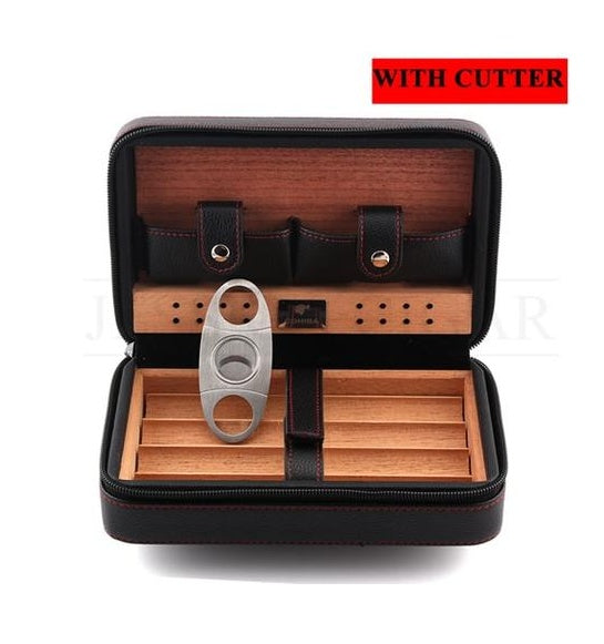 Travel Humidor – Portable Leather Cigar Humidifier Gift Box