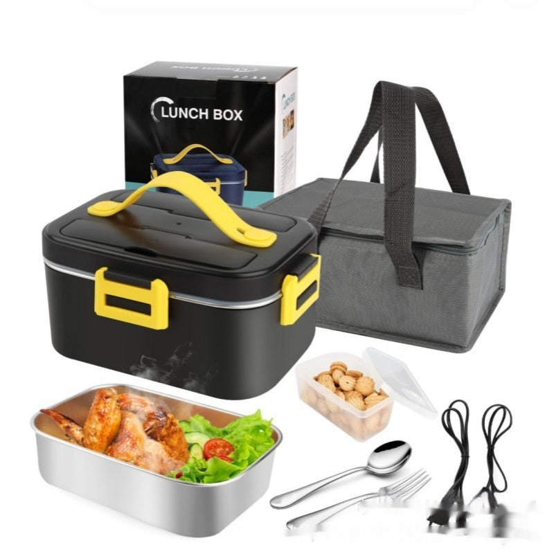 75W Electric Lunch Box Portable Food Warmer – No Water Injection, Removable Stainless Steel Liner, for Home & Car Use | Infinity Bazaar
