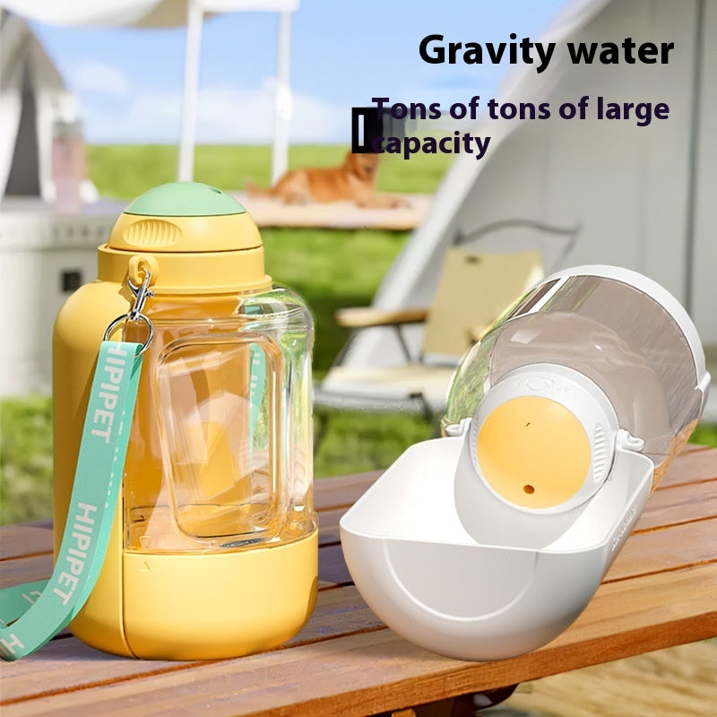 2-in-1 Dog Water & Food Bottle – Portable Leakproof Pet Dispenser with Valve Control, 1000ml/1500ml Capacity | Infinity Bazaar