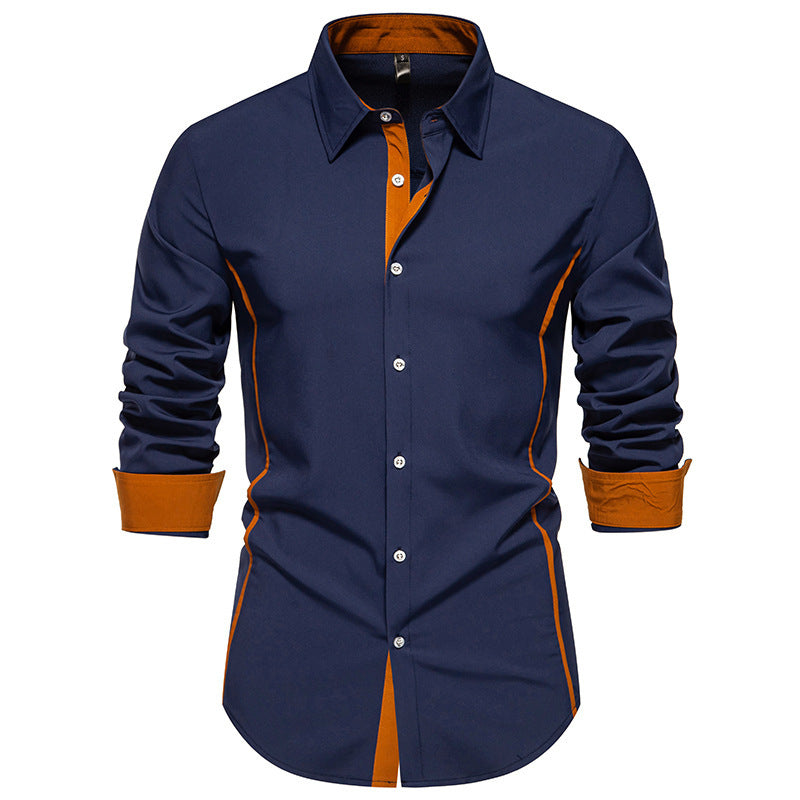 Contrast Color Casual Colour Button Up shirts