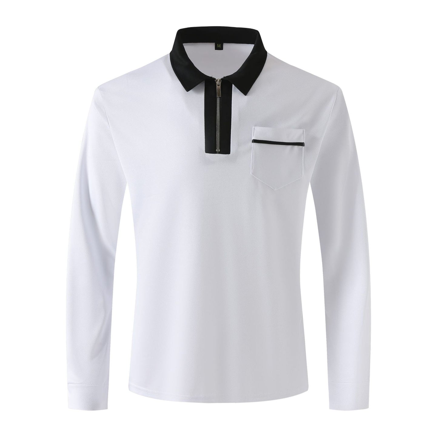 Autumn & Spring Mens Long Sleeve Zipper Polo Shirts