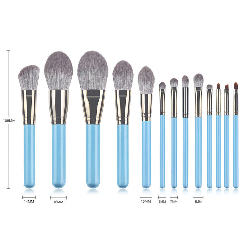 13-Piece Professional Makeup Brush Set – Wooden Handle & Synthetic Hair Kit for Makeup Artists | Infinity Bazaar