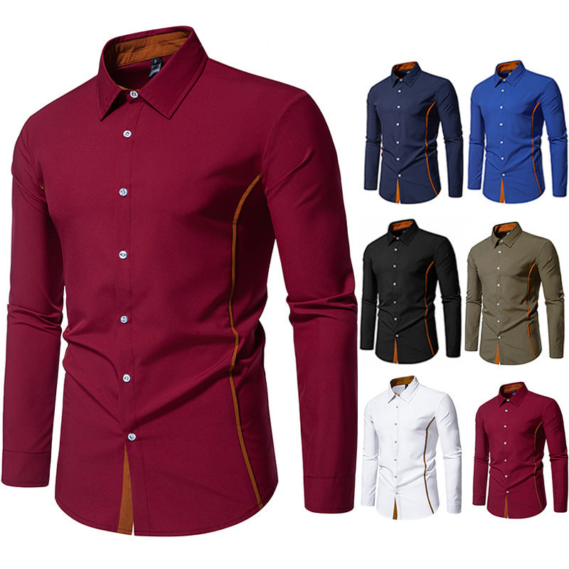 Contrast Color Casual Colour Button Up shirts
