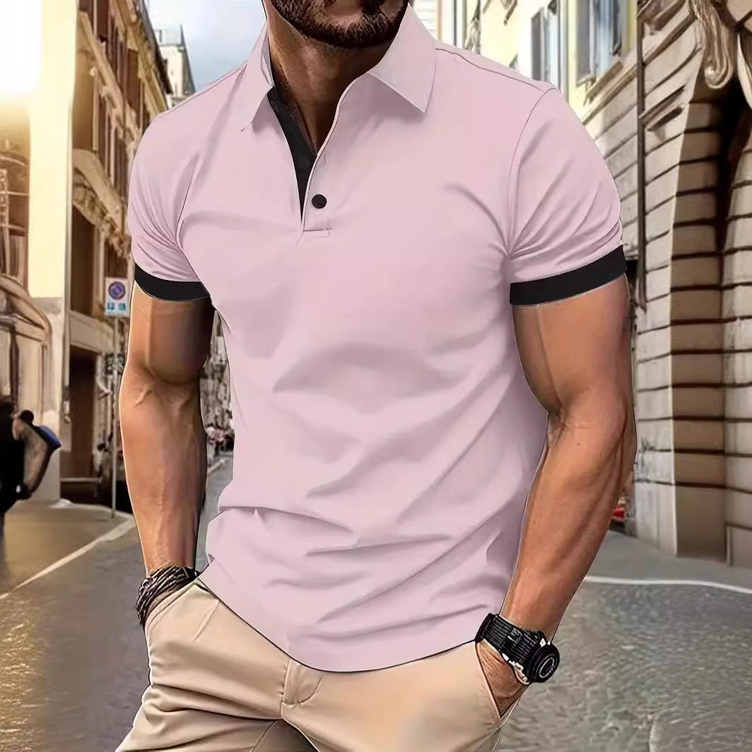 3D Solid Color Lapel Polo Shirt – Casual Slim Fit Pullover for Men, Short Sleeve Summer Style | Infinity Bazaar
