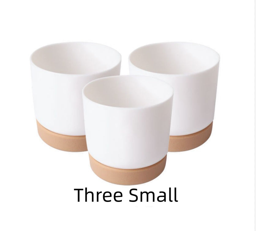 Self-absorbent Resin Succulents Melamine Plastic White Flower Pot Tool Stone