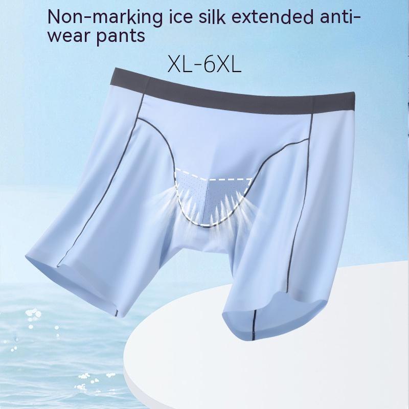 Men's Ice Silk Lengthened Sports Wear-resistant Pants Antibacterial Seamless Underwear