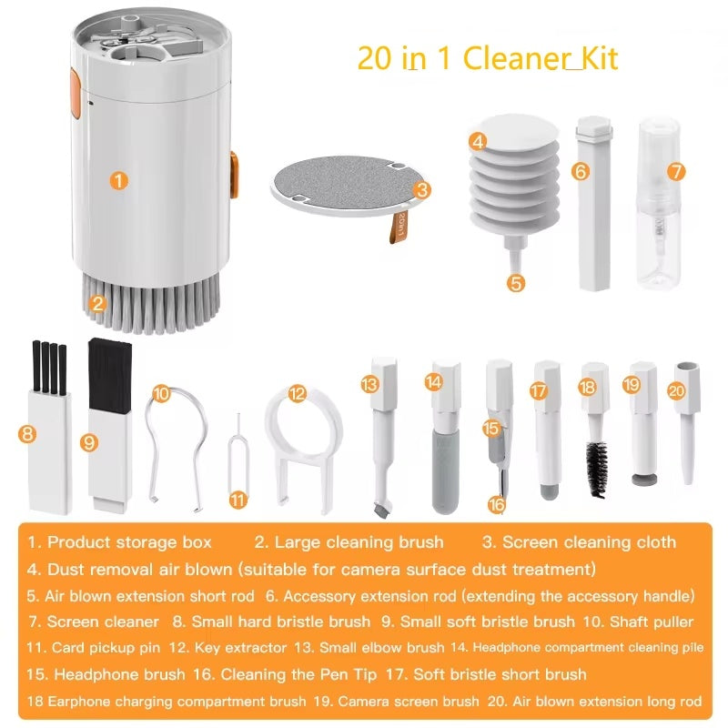 20-in-1 Laptop & Phone Screen Cleaner Kit – Multifunctional Cleaning Tool for Keyboard, AirPods, MacBook, iPad & Camera | Infinity Bazaar