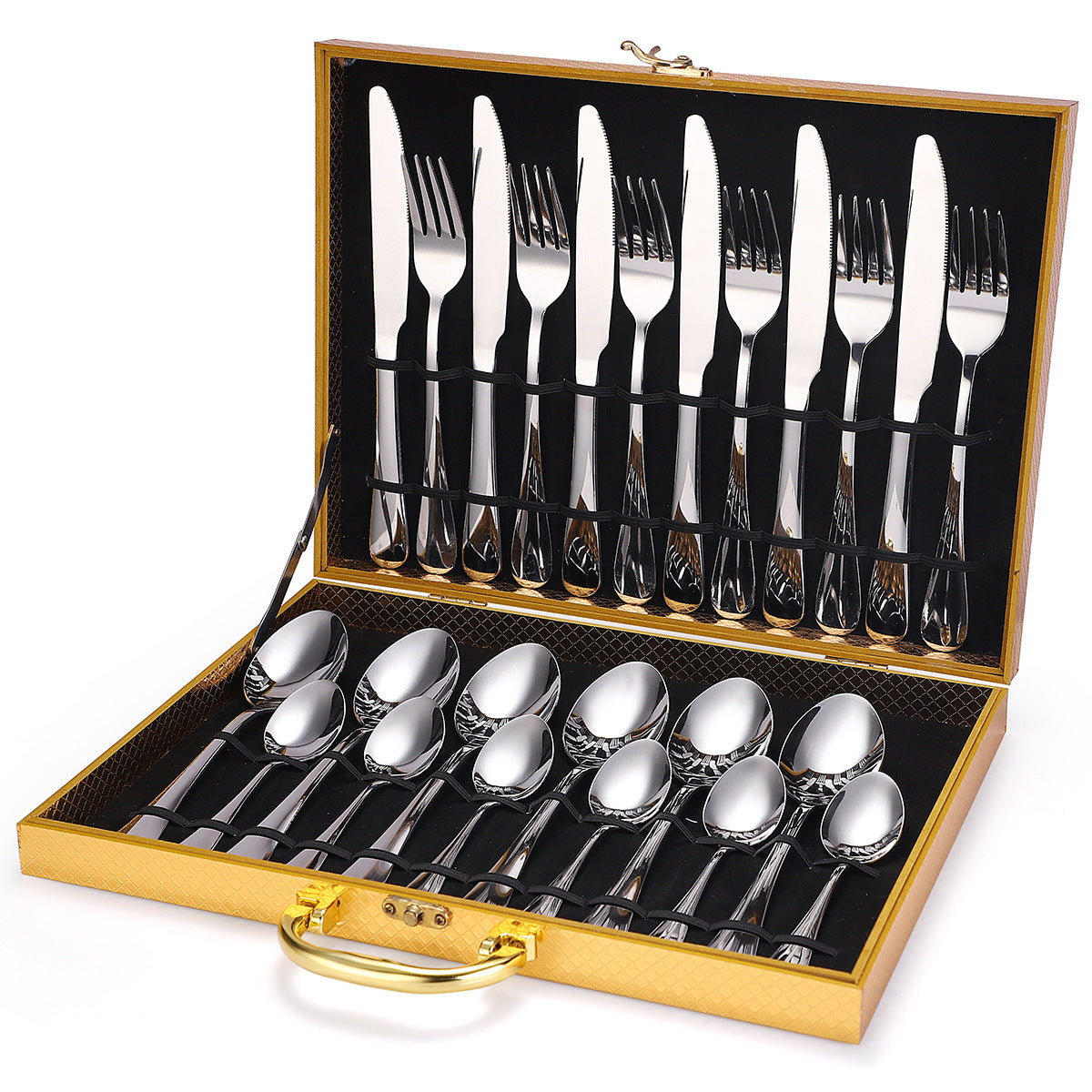 24-Piece Stainless Steel Cutlery Set – 18/10 Dishwasher-Safe Flatware for 6 People | Infinity Bazaar