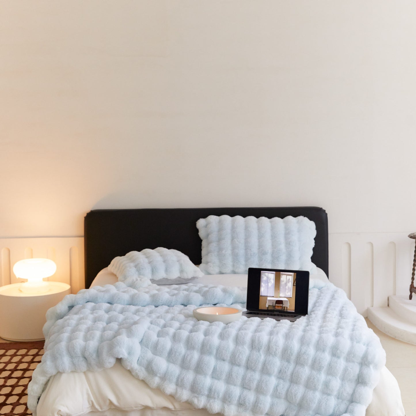 The Fur Rabbit Hair Sofa Blanket Is Simple And Luxurious