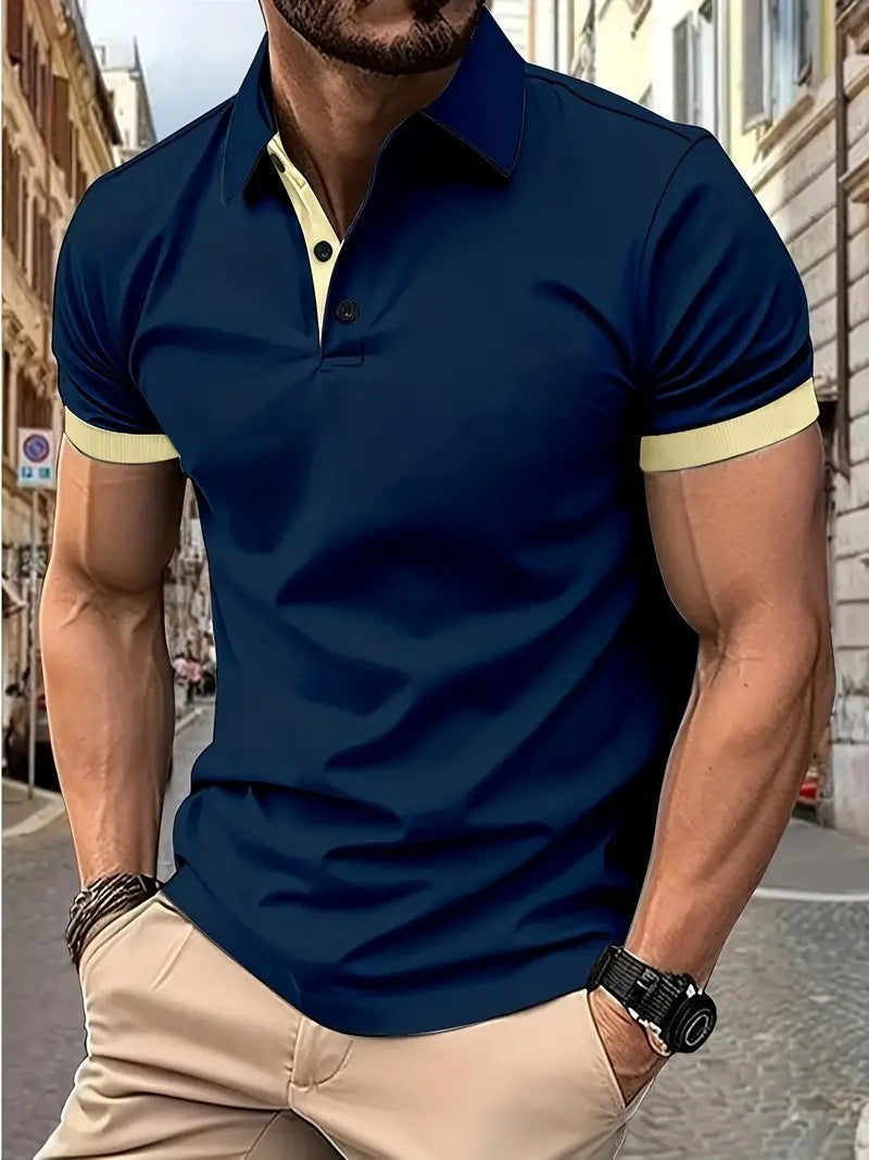 3D Solid Color Lapel Polo Shirt – Casual Slim Fit Pullover for Men, Short Sleeve Summer Style | Infinity Bazaar